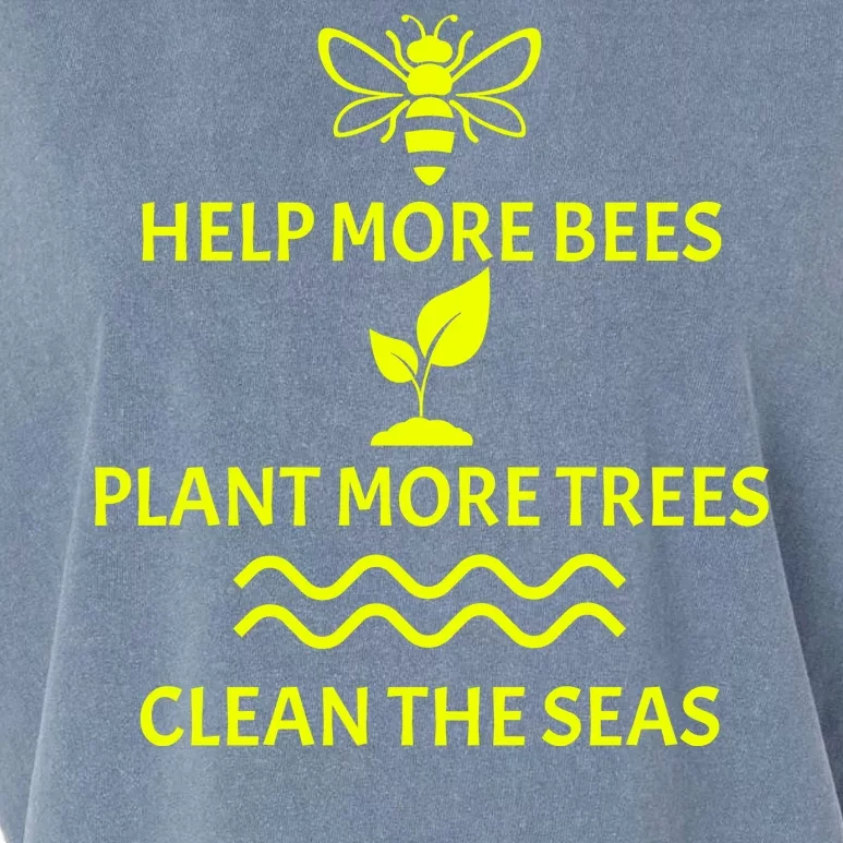 Help Bees Plant Trees Clean The Seas Garment-Dyed Women's Muscle Tee