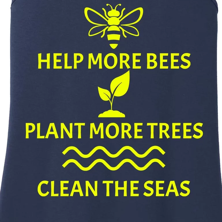 Help Bees Plant Trees Clean The Seas Ladies Essential Tank