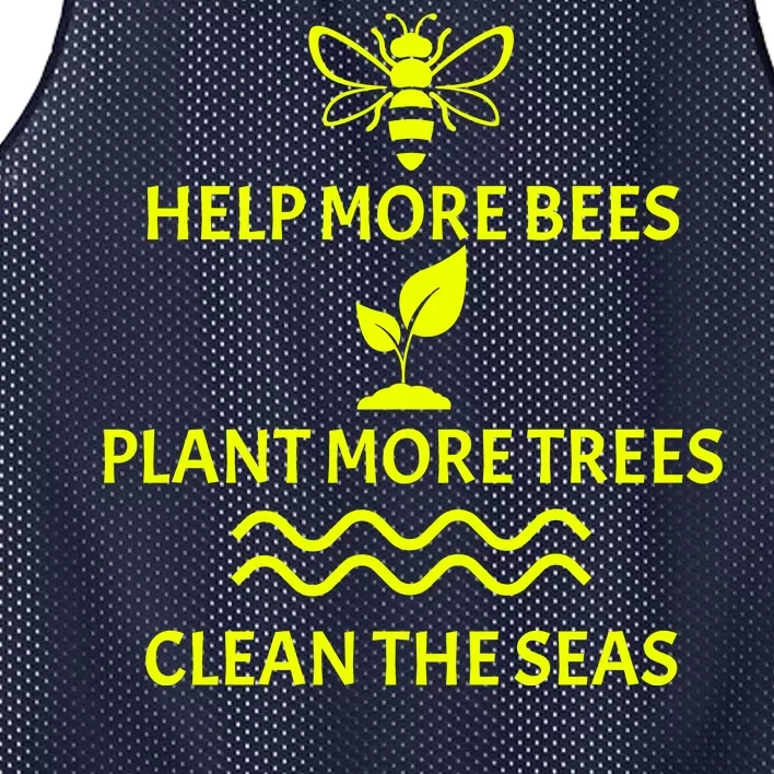 Help Bees Plant Trees Clean The Seas Mesh Reversible Basketball Jersey Tank