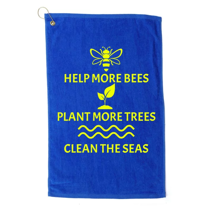 Help Bees Plant Trees Clean The Seas Platinum Collection Golf Towel