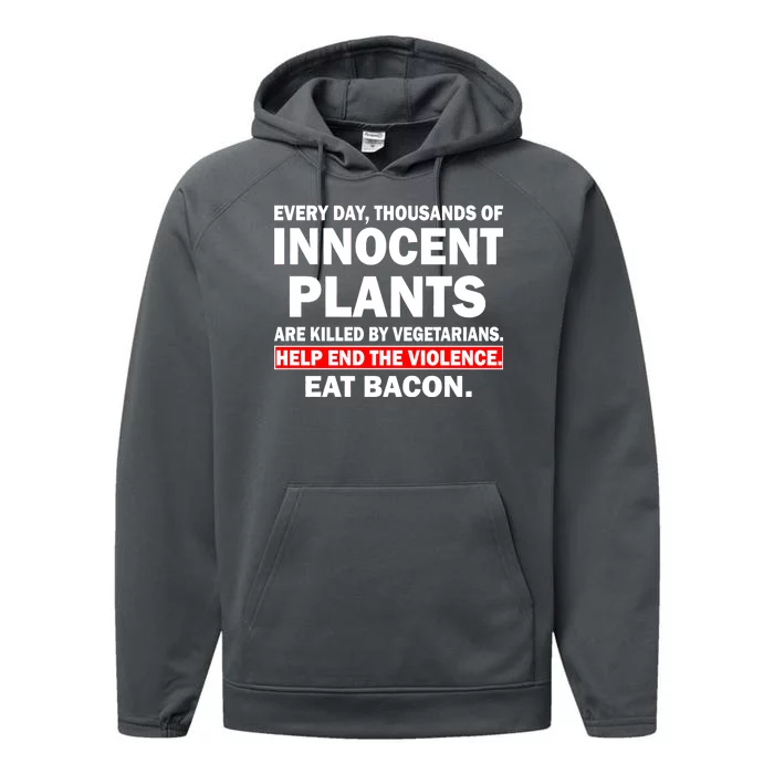 Help End The Violence Eat Bacon Performance Fleece Hoodie