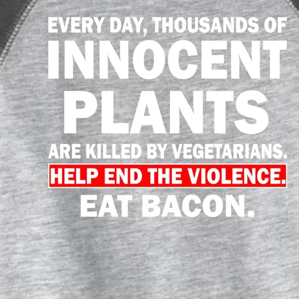 Help End The Violence Eat Bacon Toddler Fine Jersey T-Shirt