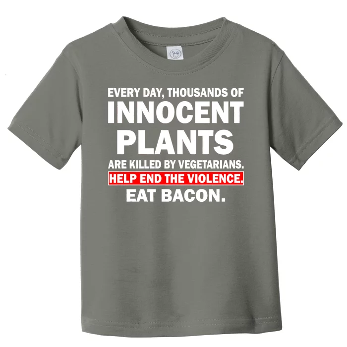 Help End The Violence Eat Bacon Toddler T-Shirt