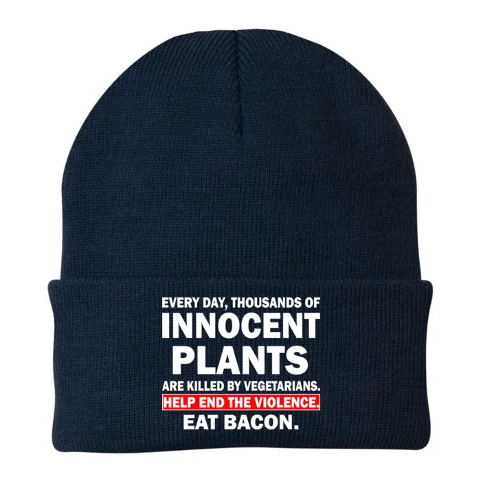 Help End The Violence Eat Bacon Knit Cap Winter Beanie