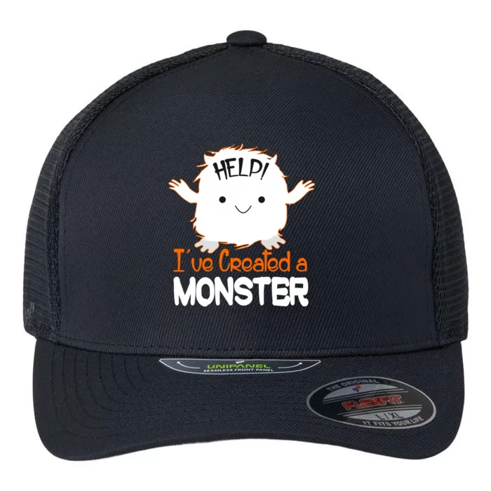 Help I've Created a Monster Funny Halloween Flexfit Unipanel Trucker Cap