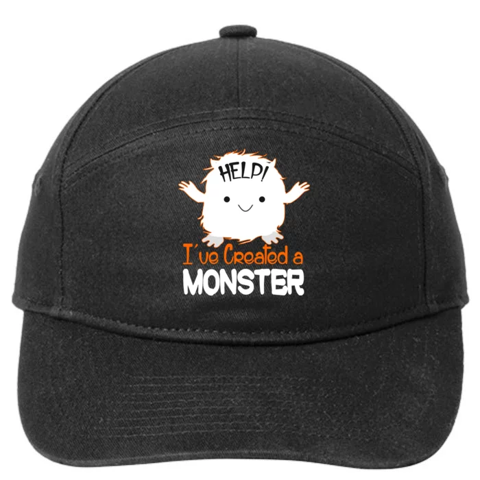 Help I've Created a Monster Funny Halloween 7-Panel Snapback Hat