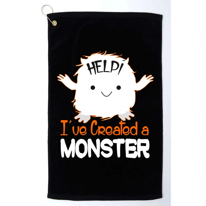 Help I've Created a Monster Funny Halloween Platinum Collection Golf Towel