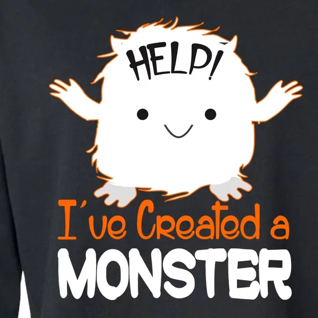 Help I've Created a Monster Funny Halloween Cropped Pullover Crew