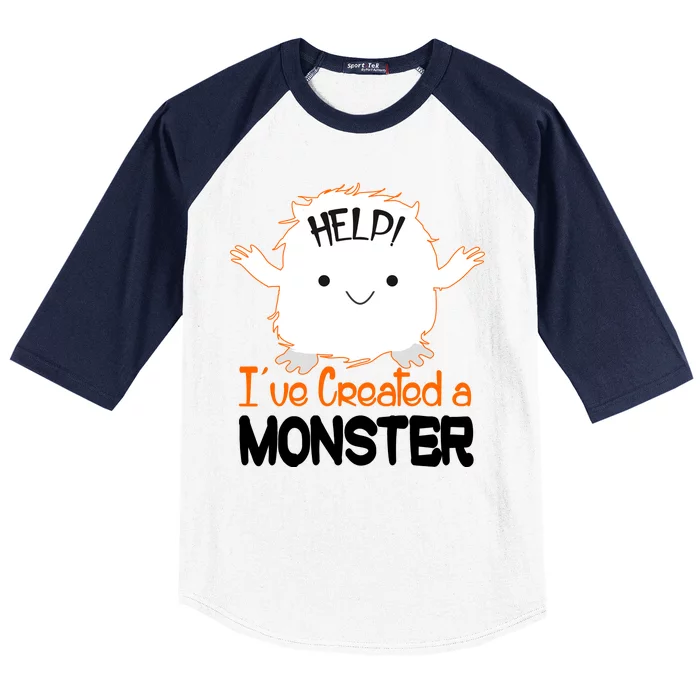 Help I've Created a Monster Funny Halloween Baseball Sleeve Shirt