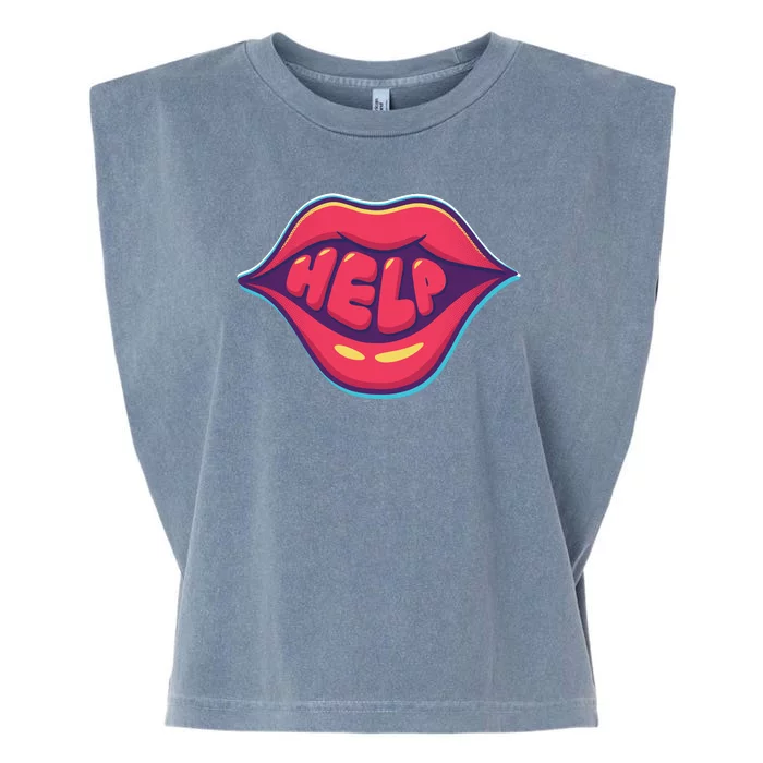 Help Lips Garment-Dyed Women's Muscle Tee