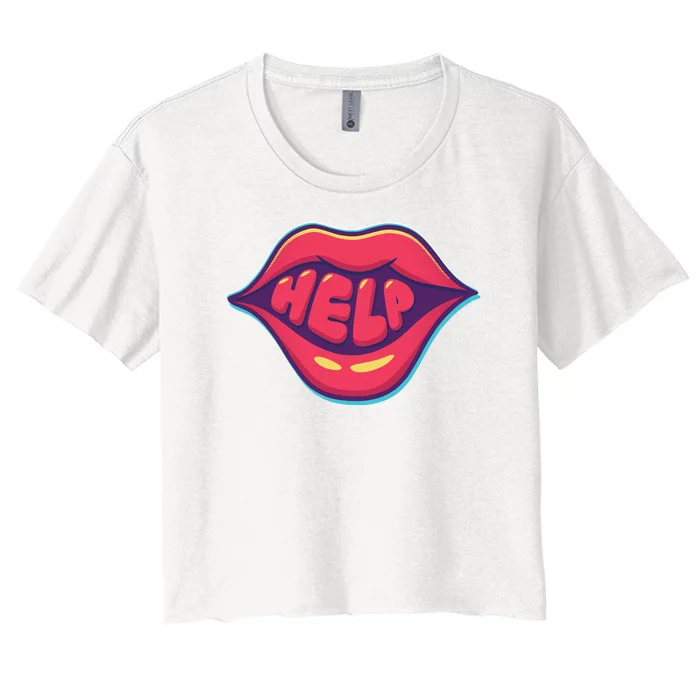 Help Lips Women's Crop Top Tee