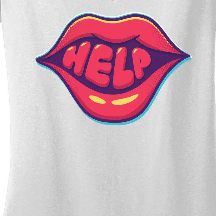 Help Lips Women's V-Neck T-Shirt