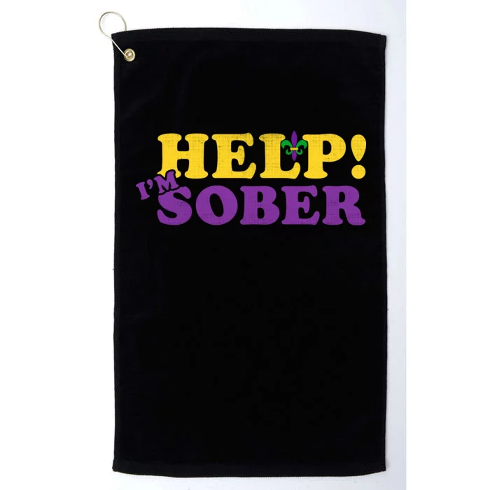 Help Me I'm Sober Mardi Gras Platinum Collection Golf Towel