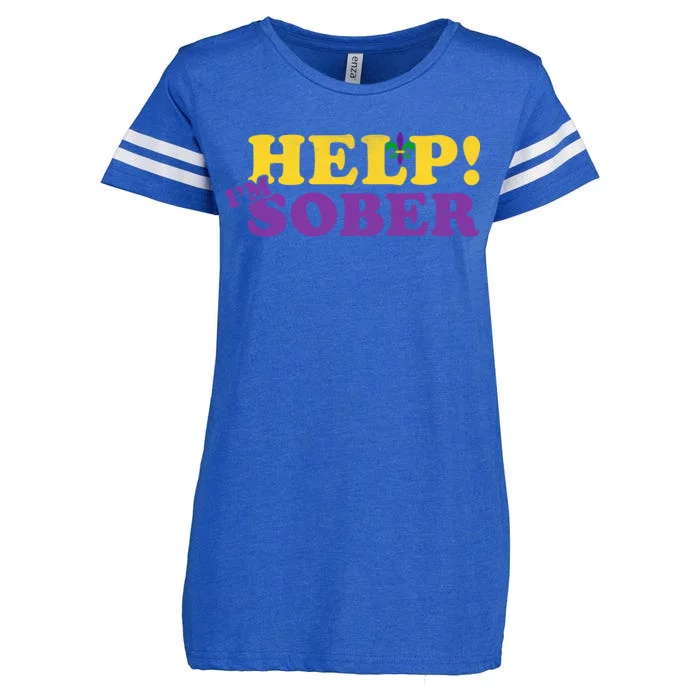 Help Me I'm Sober Mardi Gras Enza Ladies Jersey Football T-Shirt