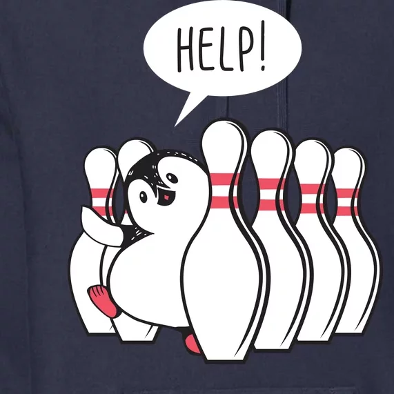 Help Penguin Bowling Pin Premium Hoodie