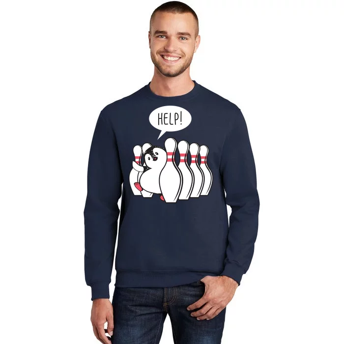 Help Penguin Bowling Pin Tall Sweatshirt