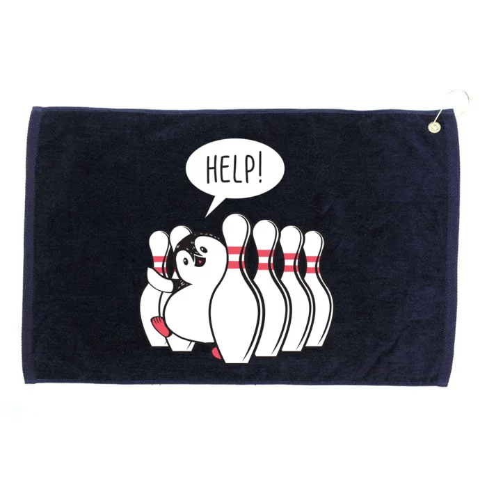 Help Penguin Bowling Pin Grommeted Golf Towel