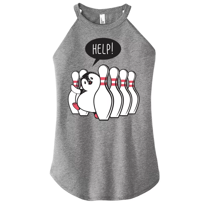 Help Penguin Bowling Pin Women’s Perfect Tri Rocker Tank