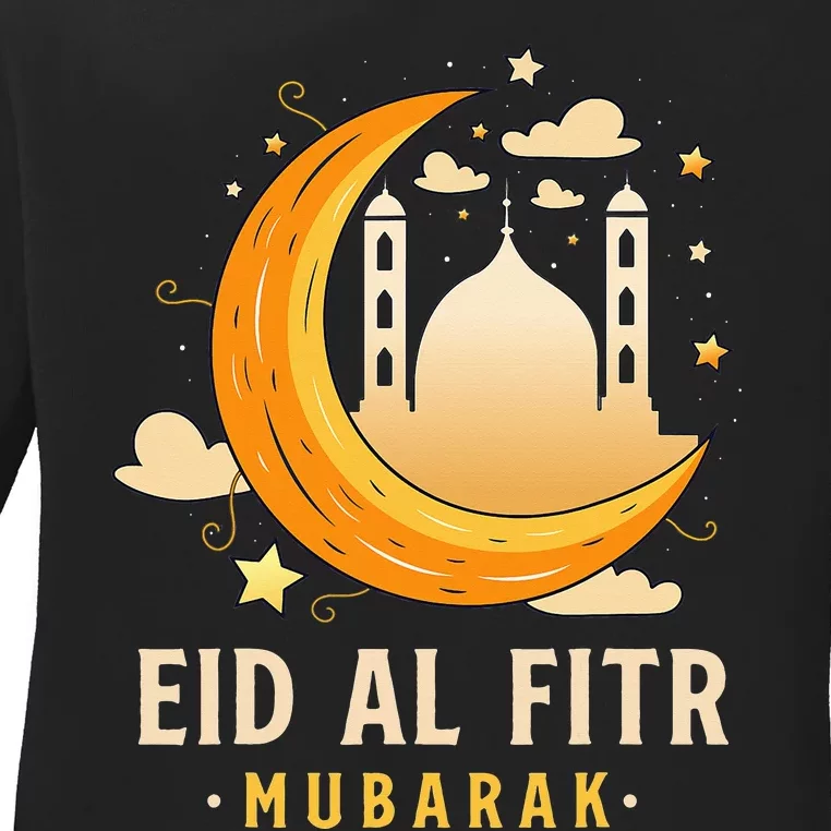 Happy Eid Mubarak for Muslim Eid al Fitr Ladies Long Sleeve Shirt