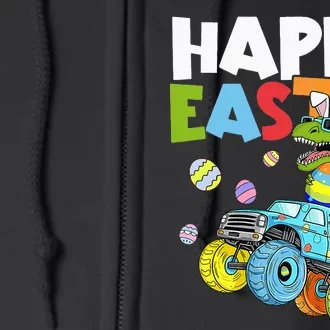 Happy Easter Monster Truck Dinosaur Bunny Full Zip Hoodie