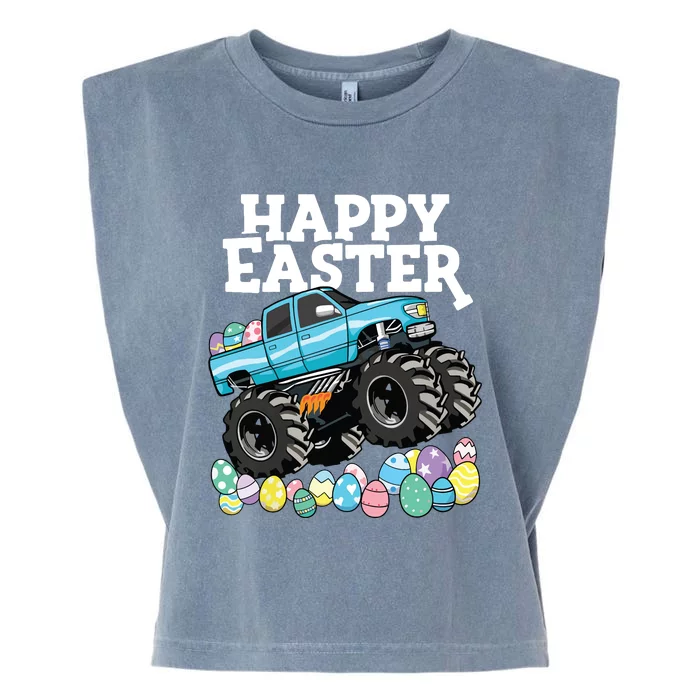 Happy Easter Monster Truck Easter Eggs Garment-Dyed Women's Muscle Tee