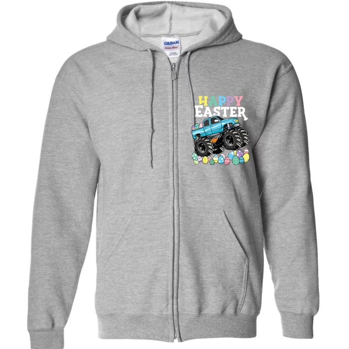 Happy Easter Monster Truck Easter Eggs Full Zip Hoodie