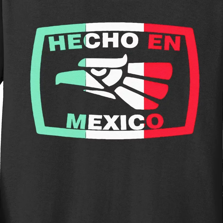 Hecho En Mexico Eagle Mexican Independence Day Kids Long Sleeve Shirt