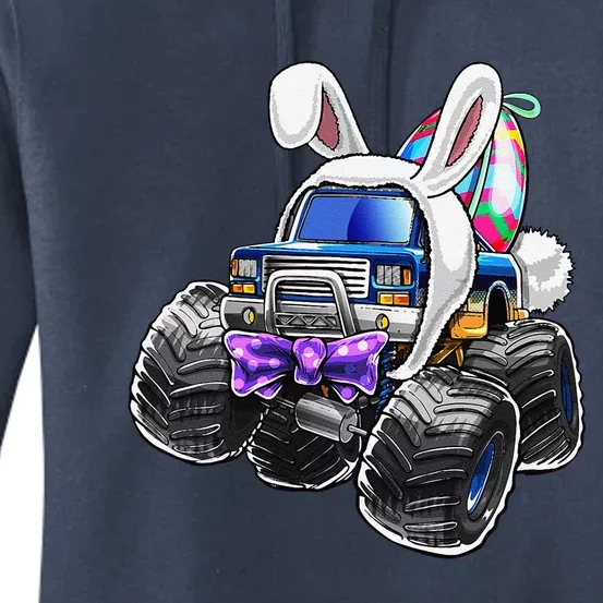 Happy Easter Monster Truck Easter Bunny Costume And Egg Women's Pullover Hoodie