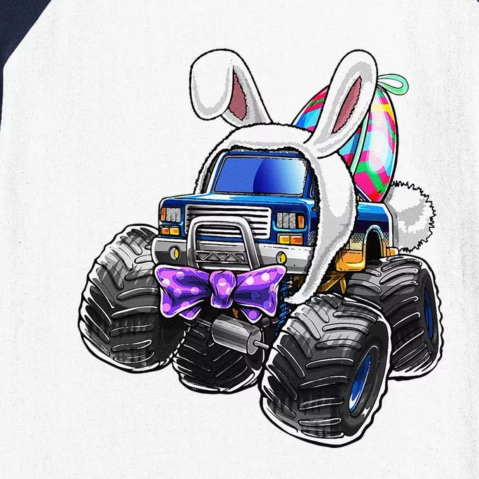 Happy Easter Monster Truck Easter Bunny Costume And Egg Baseball Sleeve Shirt