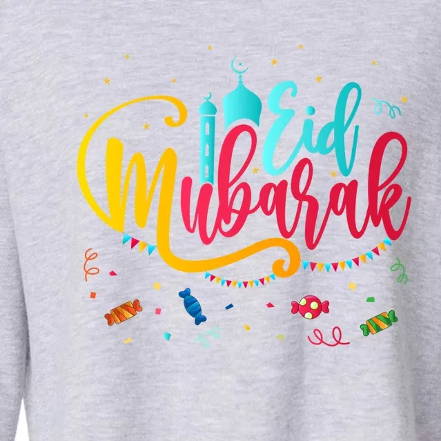 Happy Eid Mubarak Eid Al Fitr Eid Al Adha Cute Gift Cropped Pullover Crew