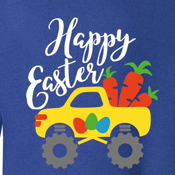 Happy Easter Monster Truck Carrots Cool Gift Toddler Sweatshirt