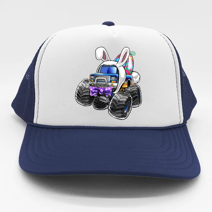 Happy Easter Monster Truck Easter Bunny Costume And Egg Gift Trucker Hat