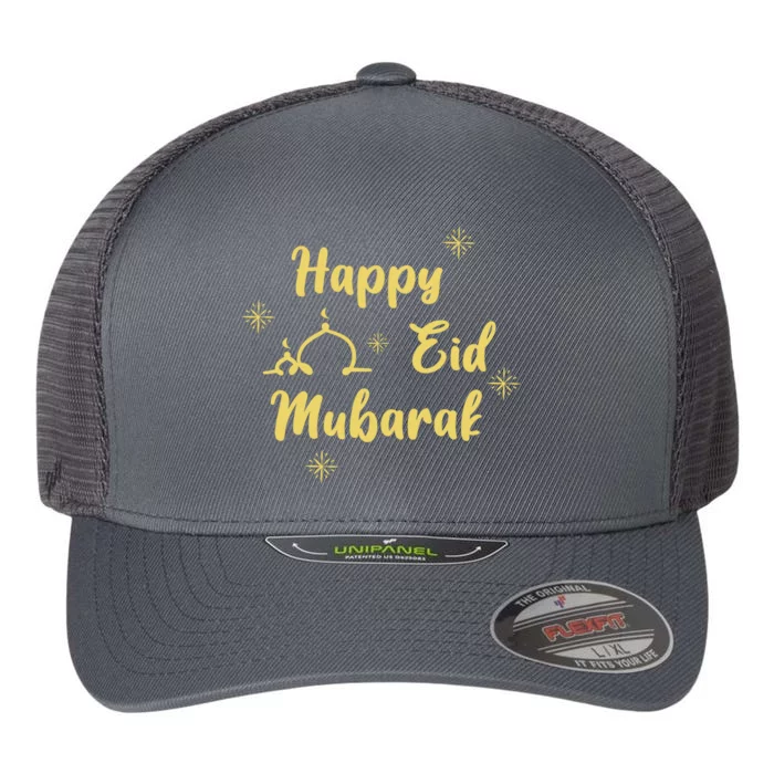 Happy Eid Mubarak Celebration Flexfit Unipanel Trucker Cap