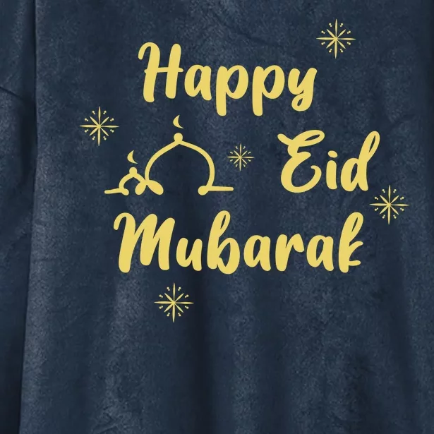 Happy Eid Mubarak Celebration Hooded Wearable Blanket