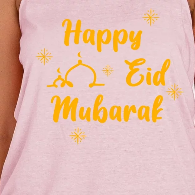 Happy Eid Mubarak Celebration Women's Knotted Racerback Tank