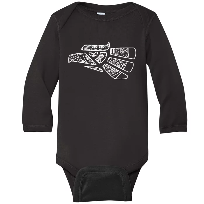 Hecho En Mexico Aztec Calendar Mexican Eagle Baby Long Sleeve Bodysuit