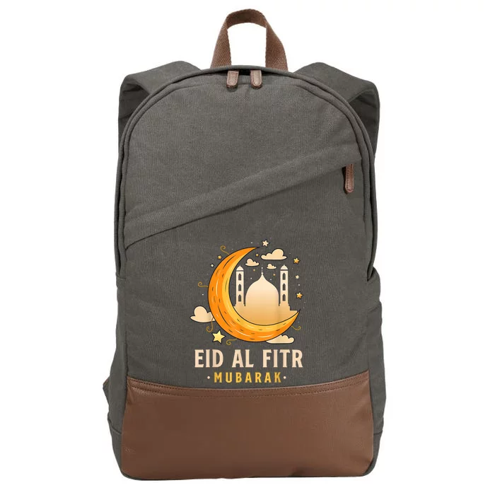 Happy Eid Mubarak For Muslim Eid Al Fitr Cotton Canvas Backpack