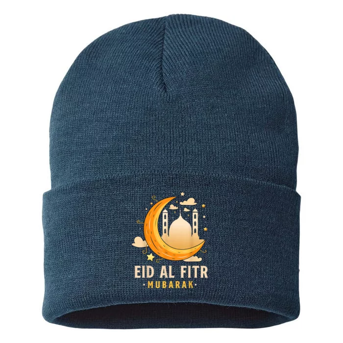 Happy Eid Mubarak For Muslim Eid Al Fitr Sustainable Knit Beanie