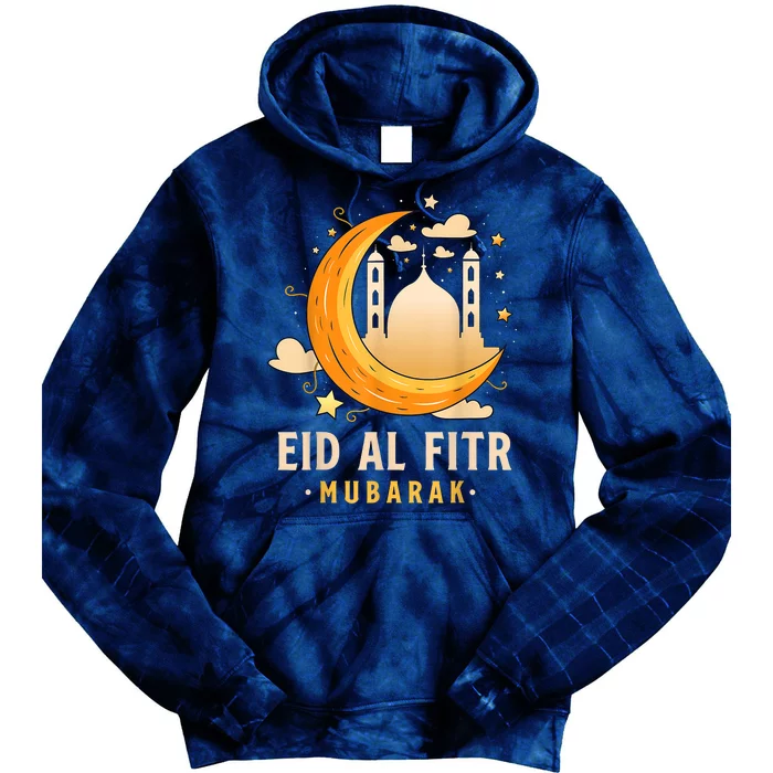 Happy Eid Mubarak For Muslim Eid Al Fitr Tie Dye Hoodie