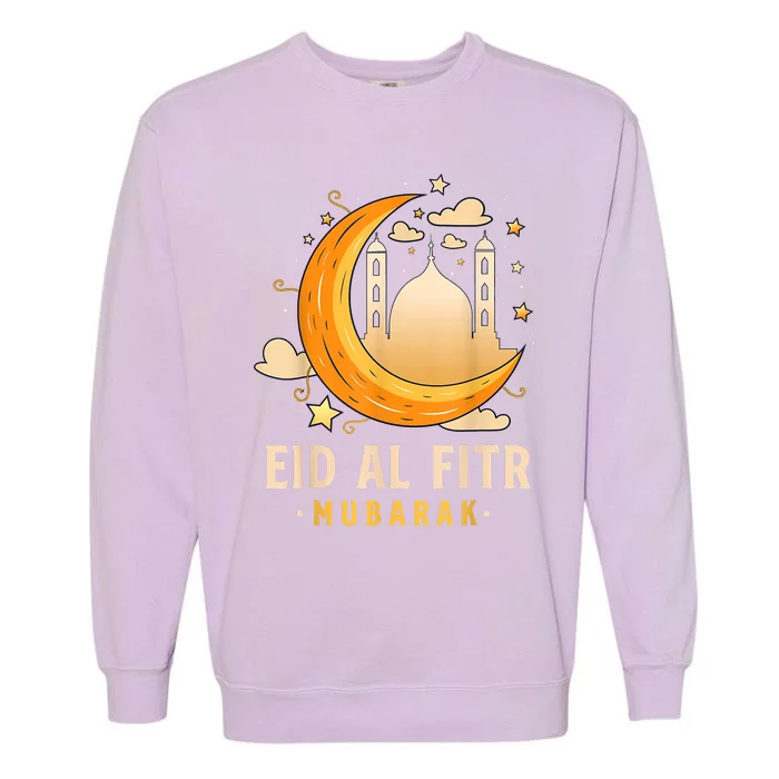 Happy Eid Mubarak For Muslim Eid Al Fitr Garment-Dyed Sweatshirt