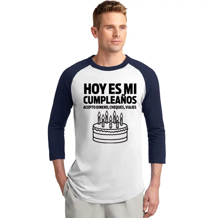 Hoy Es Mi Cumpleaos Funny Birthday Gift Spanish Playera Baseball Sleeve Shirt