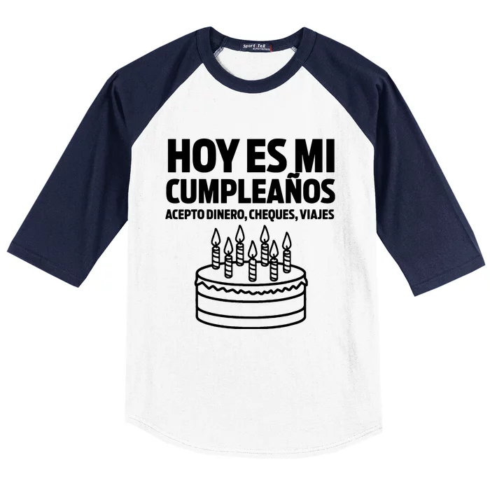 Hoy Es Mi Cumpleaos Funny Birthday Gift Spanish Playera Baseball Sleeve Shirt