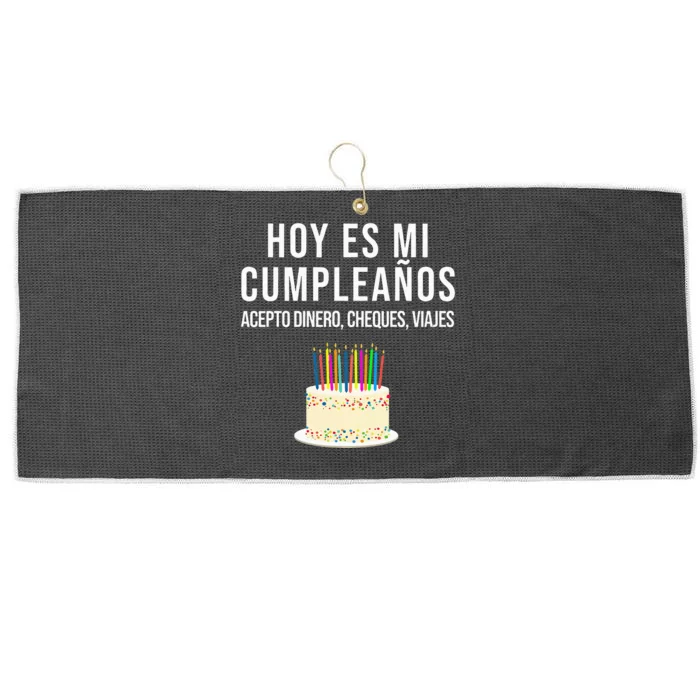 Hoy Es Mi Cumpleaños Funny Birthday Gift Spanish Playera Large Microfiber Waffle Golf Towel