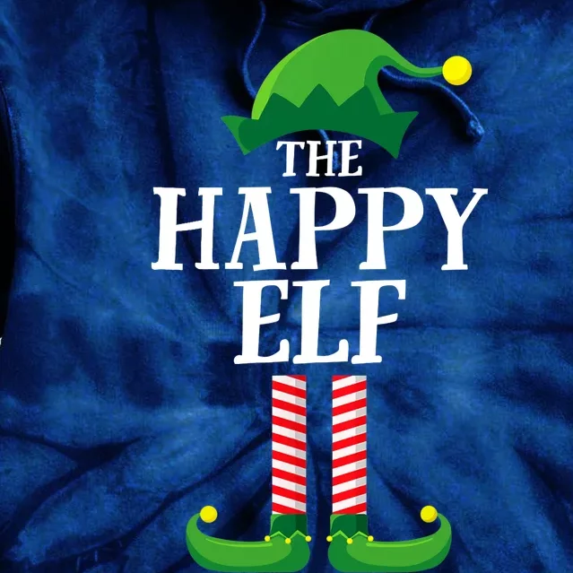 Happy Elf Matching Family Group Christmas Party Tie Dye Hoodie