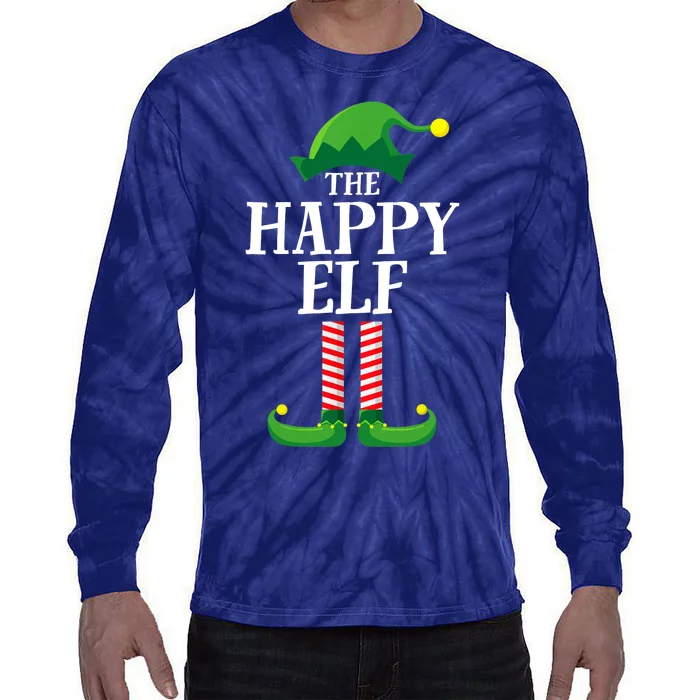 Happy Elf Matching Family Group Christmas Party Tie-Dye Long Sleeve Shirt