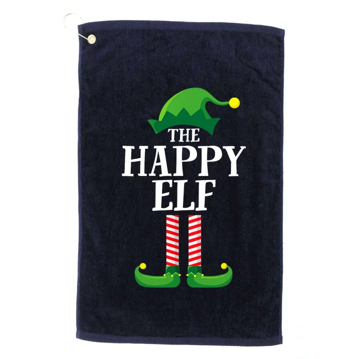 Happy Elf Matching Family Group Christmas Party Platinum Collection Golf Towel