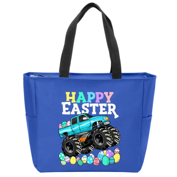 Happy Easter Monster Truck Easter Eggs Zip Tote Bag