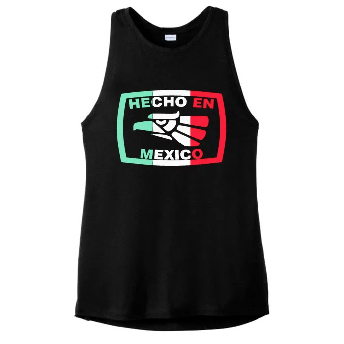 Hecho En Mexico Eagle Mexican Independence Day Ladies Tri-Blend Wicking Tank