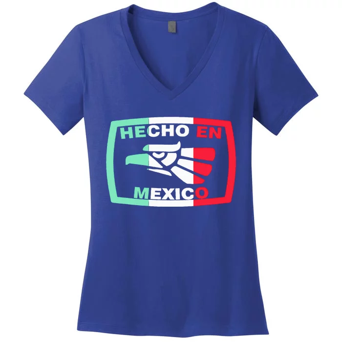 Hecho En Mexico Eagle Mexican Independence Day Women's V-Neck T-Shirt