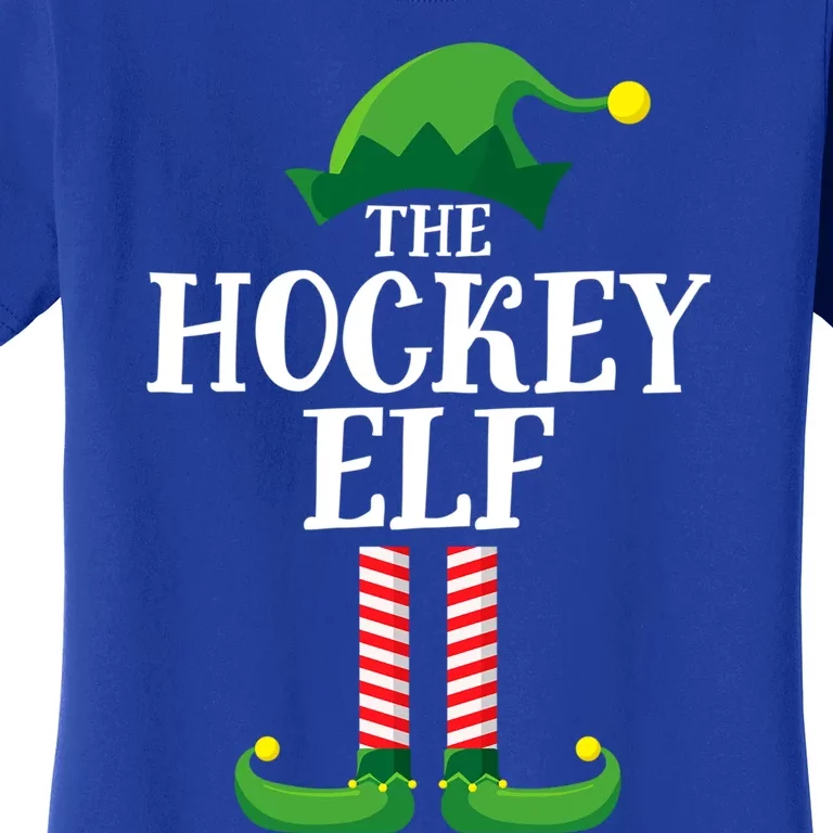 Hockey Elf Matching Family Group Christmas Party Funny Gift Women's T-Shirt